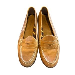 Sperry‎ Tan Leather Penny Loafers Lug Sole Women's Size 7.5 Classic Preppy